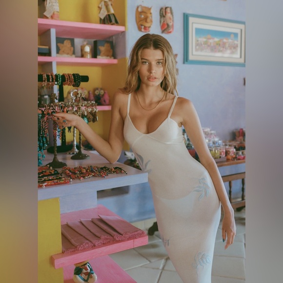 Asta Resort - DELILAH DRESS - BLUE PALM - Picture 2 of 6